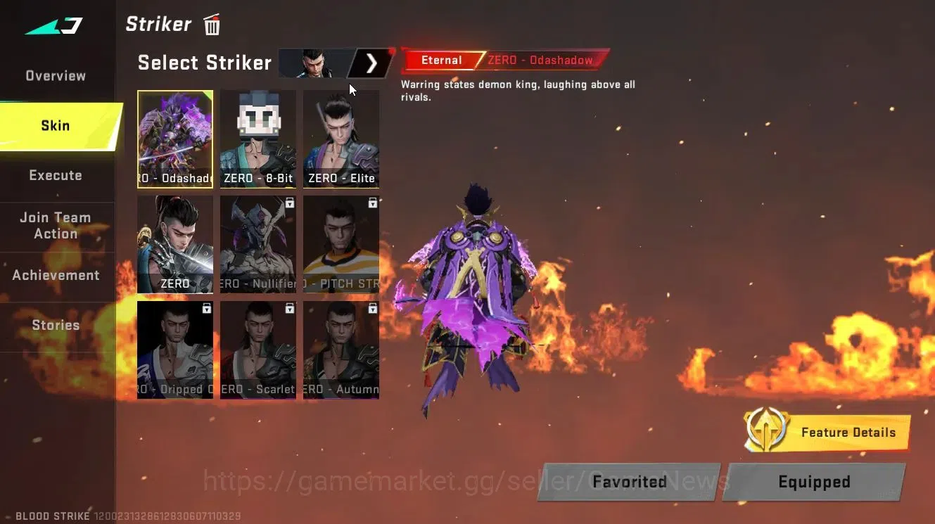 Blood Strike Accounts Collab Skin ASIA|ETERNAL (ZERO-Odashadow)|Collab 4