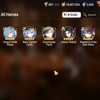 Epic Seven Accounts Mid-Tier Global UnVerif|NewEra|5 ML(Shepherd Dark Diane,AB Vildred,etc)+HARU,Vildred,Etc|AUTO W|73K