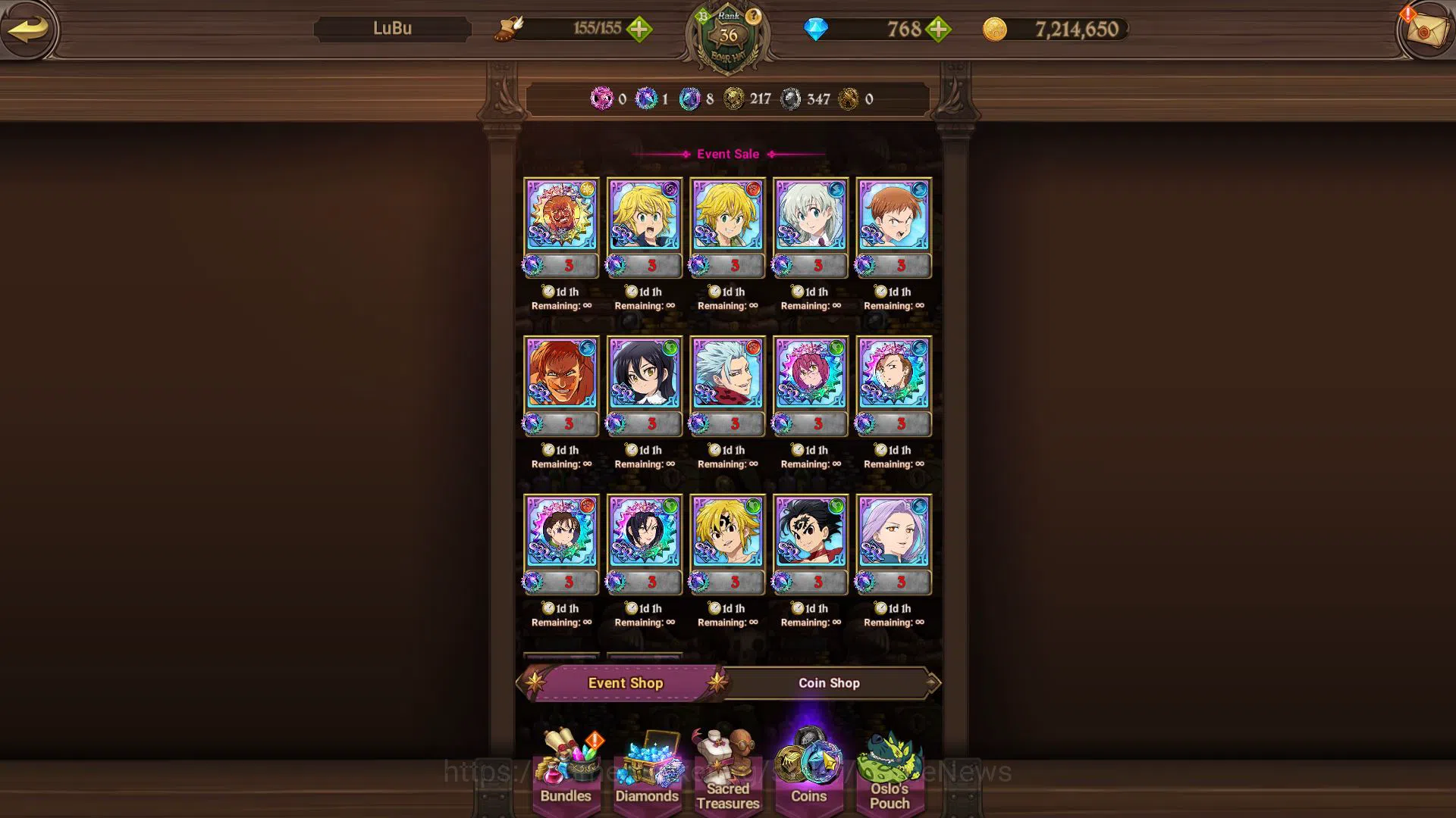 The Seven Deadly Sins: Grand Cross Accounts Global|855 K CC|Starter CH 4|768 Dm| 1 LR+1 UR+Col image 10