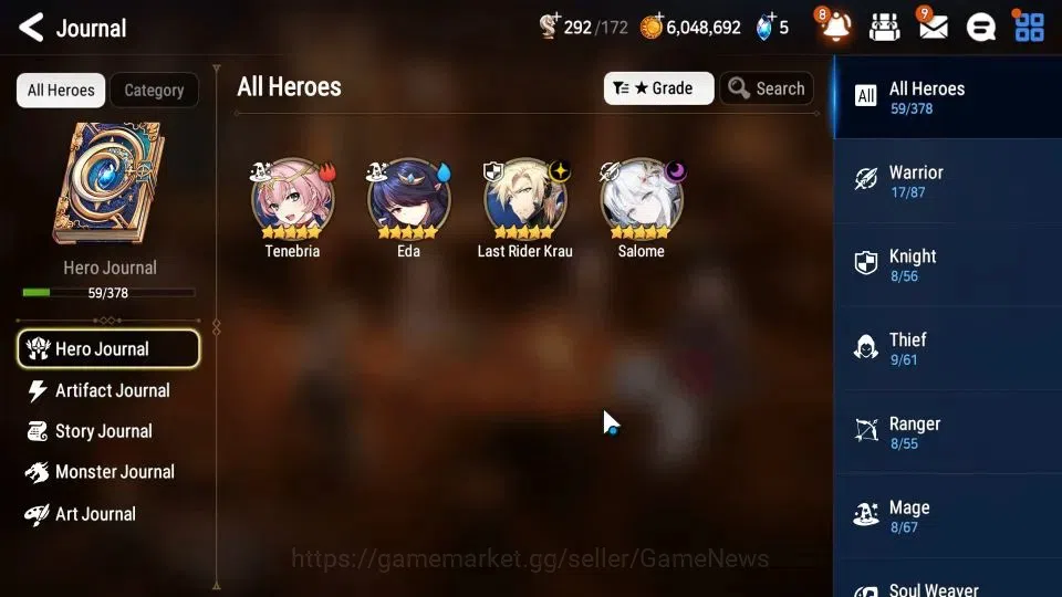 Epic Seven Accounts Starter GLOBAL Unverif|New Era|Starter|2 ML (Salome,Last Rider Krau)+Tenebria,Eda|2K Stigma|Stove|Check 6