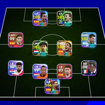 eFootball Accounts Starter 3127+ Team I Torres 105 I Rodri 107 I Simon 106 (GK) I Only Konami linked I