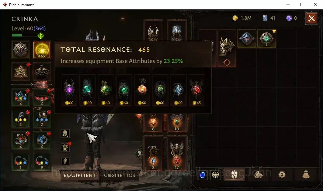 Diablo Immortal Accounts Others NA | Chains Of Honor | 60 (364) Necromancer-Maledictor | CR 28K |Reso 465| Hell III 15