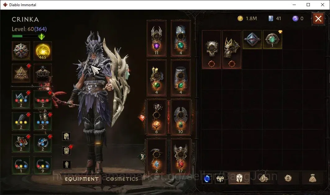 Diablo Immortal Accounts Others NA | Chains Of Honor | 60 (364) Necromancer-Maledictor | CR 28K |Reso 465| Hell III 5