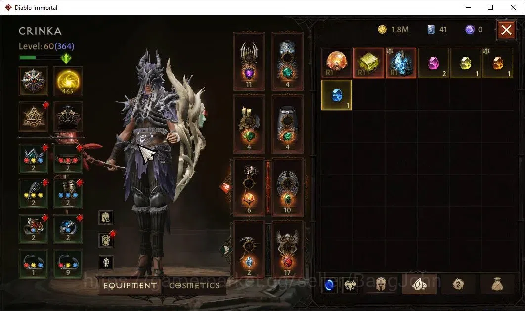 Diablo Immortal Accounts Others NA | Chains Of Honor | 60 (364) Necromancer-Maledictor | CR 28K |Reso 465| Hell III 8