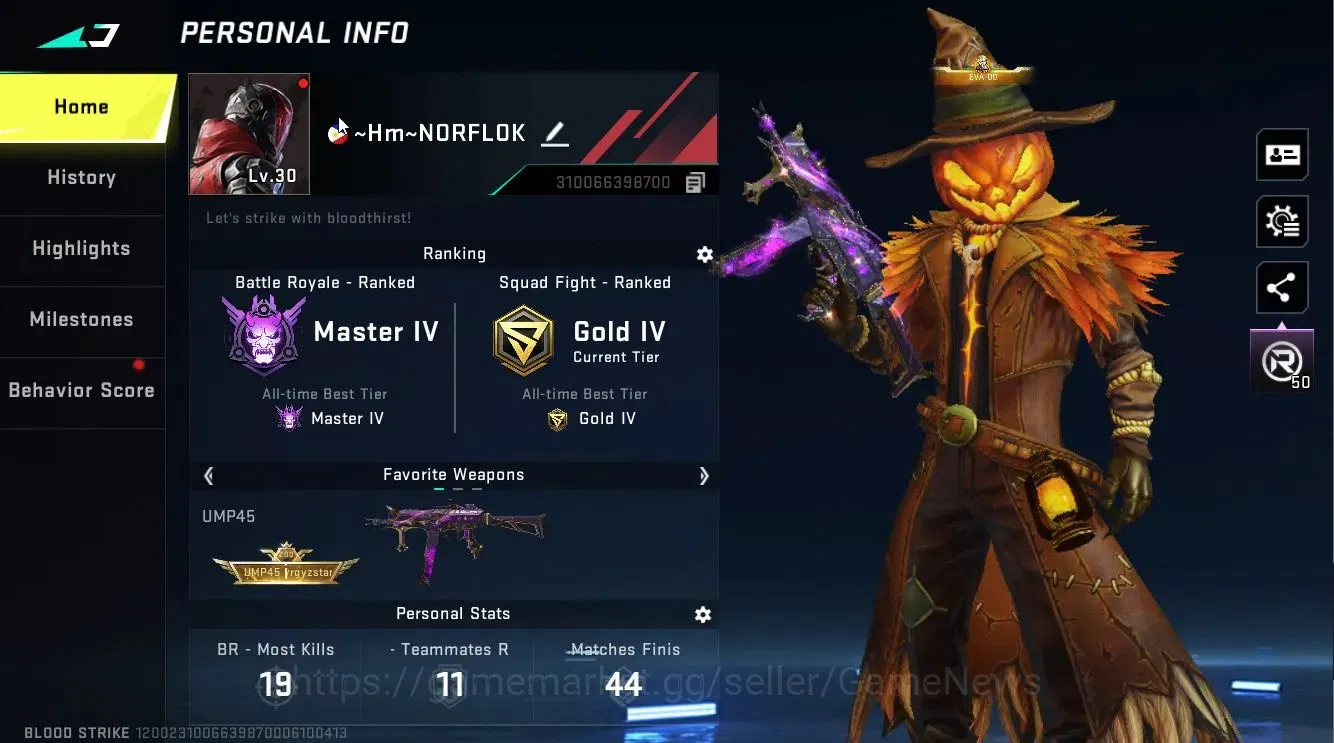 Blood Strike Accounts ASIA|2 ULTRA [VOLT,UMP45-Oni]|Collab [TR Izana]|2  image 3