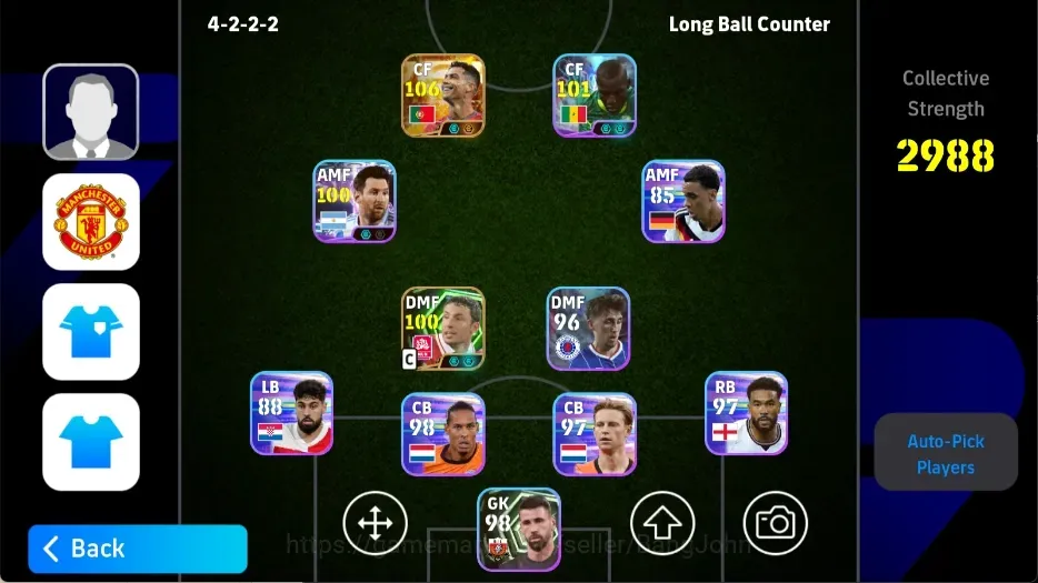 eFootball Accounts Legends & Iconic Players Mobile |PW 2988|BIGT Ronaldo,Epic VanBommel,Shwt Jackson Messi2Card|Coach 1