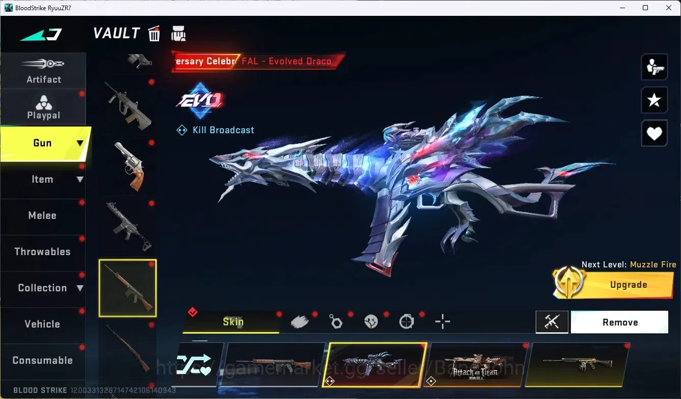 Blood Strike Accounts ASIA | 1 Evo: FAL-Evolved Draco|2 AOT: AK47, FAL | image 3