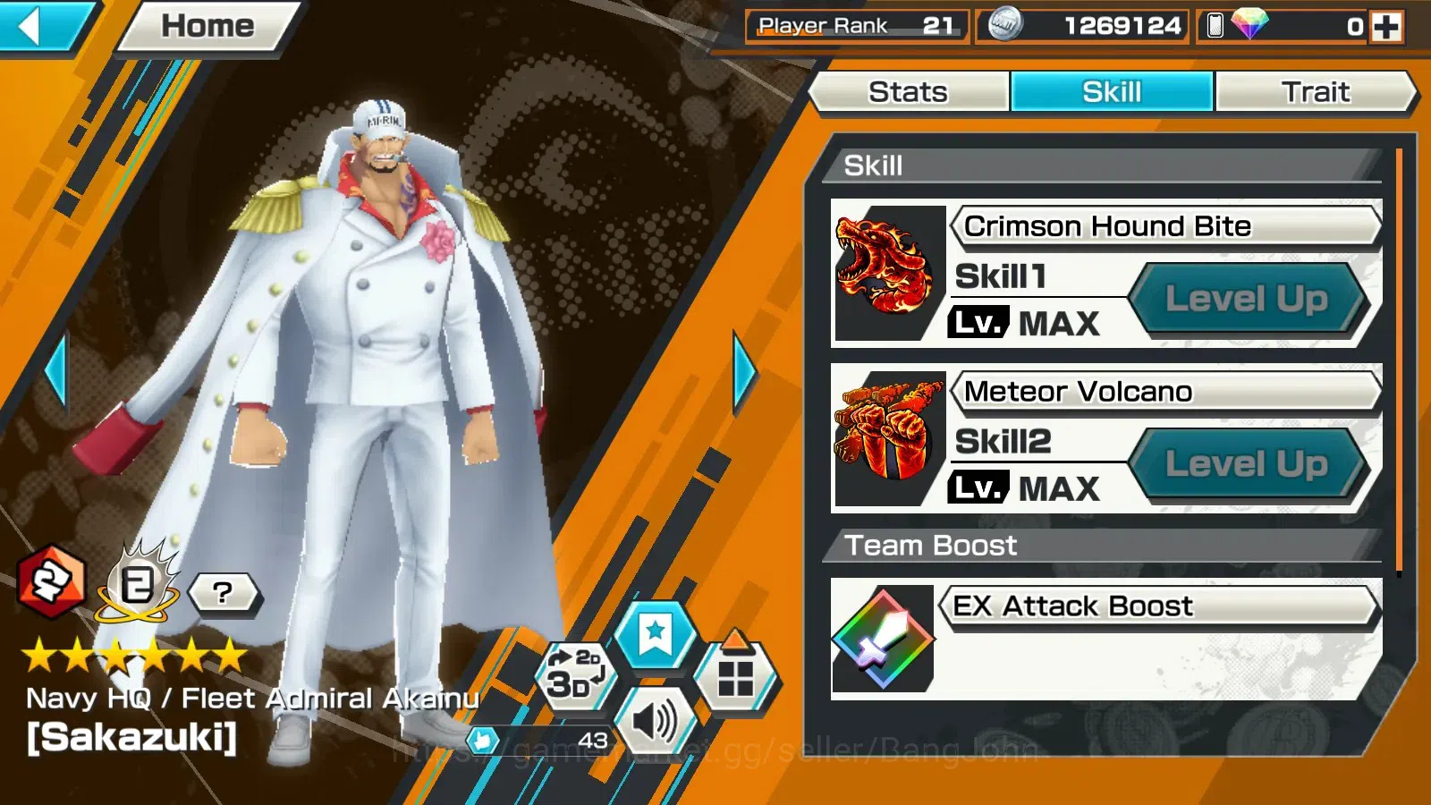 One Piece Bounty Rush Accounts Global |EX 6|PR 21|FAA Sakazuki|BP Kuzan|GP Edward image 10