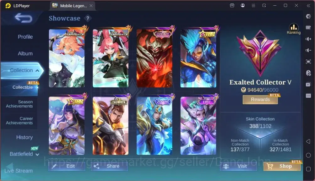 Mobile Legends: Bang Bang Accounts GLOBAL Hero 131 Skin 388|Aspirants Fanny+Layla|Sta image 2