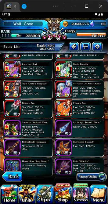 Grand Summoners Accounts Others GLOBAL|30 Ascend|Inumata TW,Priscilla,Kirisame TW,DL Rimuru TW,etc|many crossover|Take 6