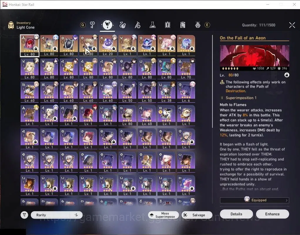 Honkai Star Rail Accounts Asia|TL 70|15 Limited|[Cerydra,Acheron,Hyacine]+Si image 5