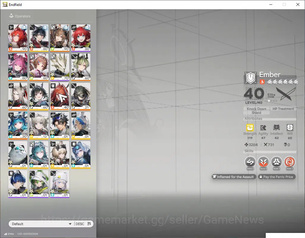 Arknights: Endfield Accounts ASIA|Lv 54|SSR 8(4Limit) [Laevatain+Sign,EmberP1,G image 7