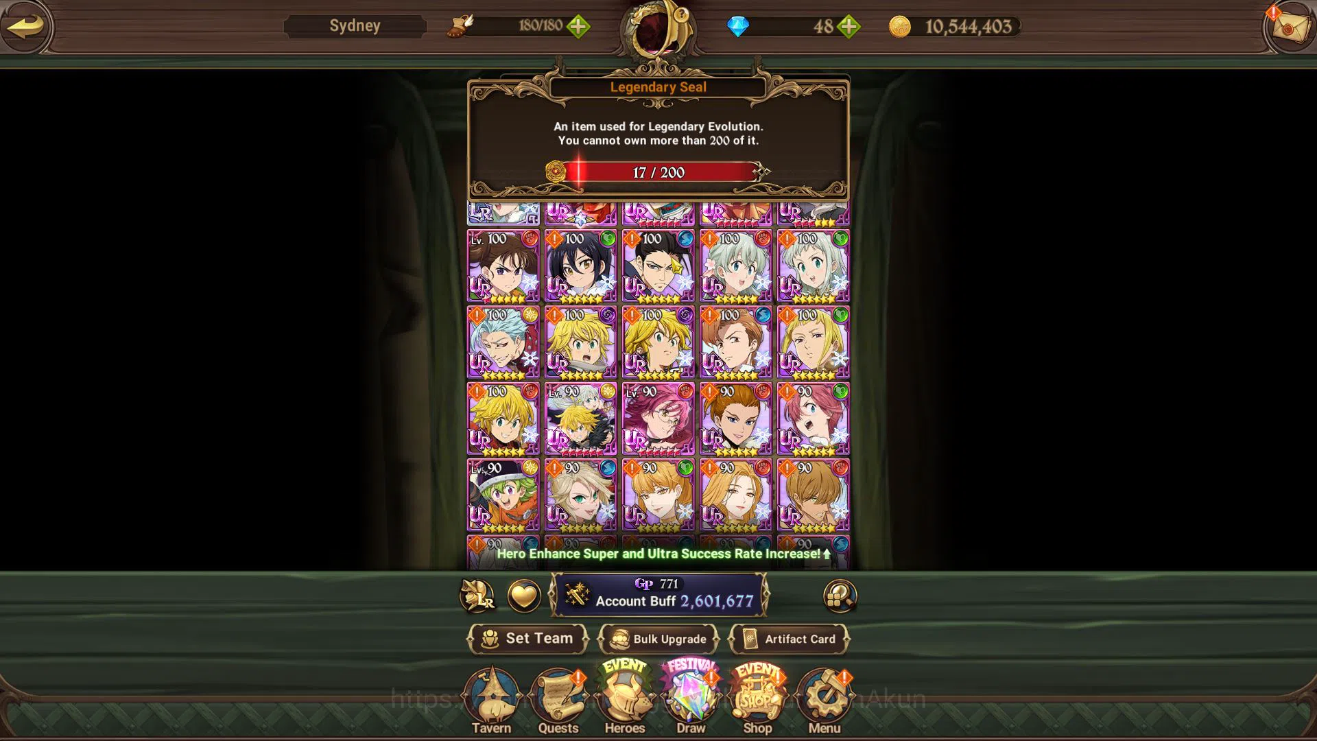 The Seven Deadly Sins: Grand Cross Accounts Midgame Global|2,6M CC|2 LR+11 UR+17 4
