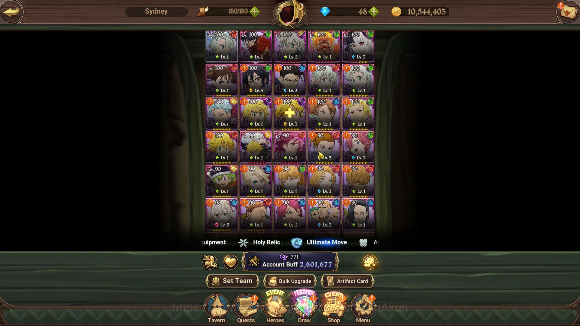 The Seven Deadly Sins: Grand Cross Accounts Midgame Global|2,6M CC|2 LR+11 UR+17 5