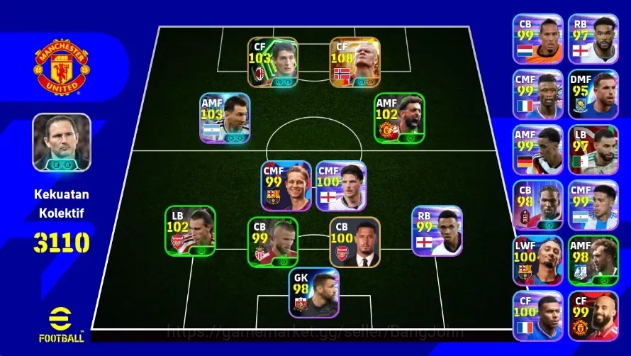 eFootball Accounts Legends & Iconic Players Android|PW 3110|New Erling Haaland Big T,Lionel Messi Show T,Daniele Massaro 1