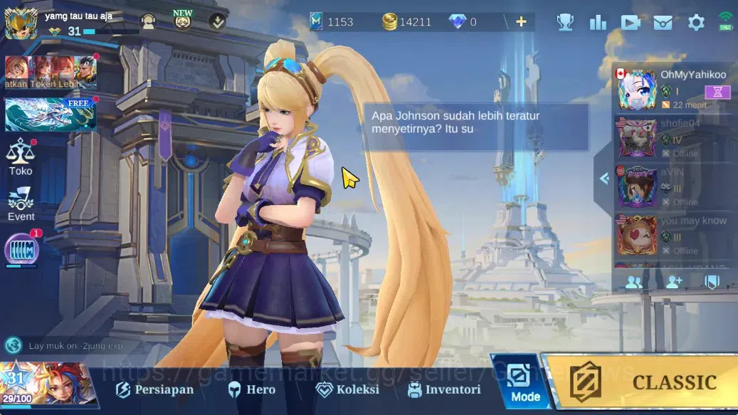 Mobile Legends: Bang Bang Accounts Hero 62|Skin 87|Myst(Lesley,Julian),Naruto Vale,Se image 1