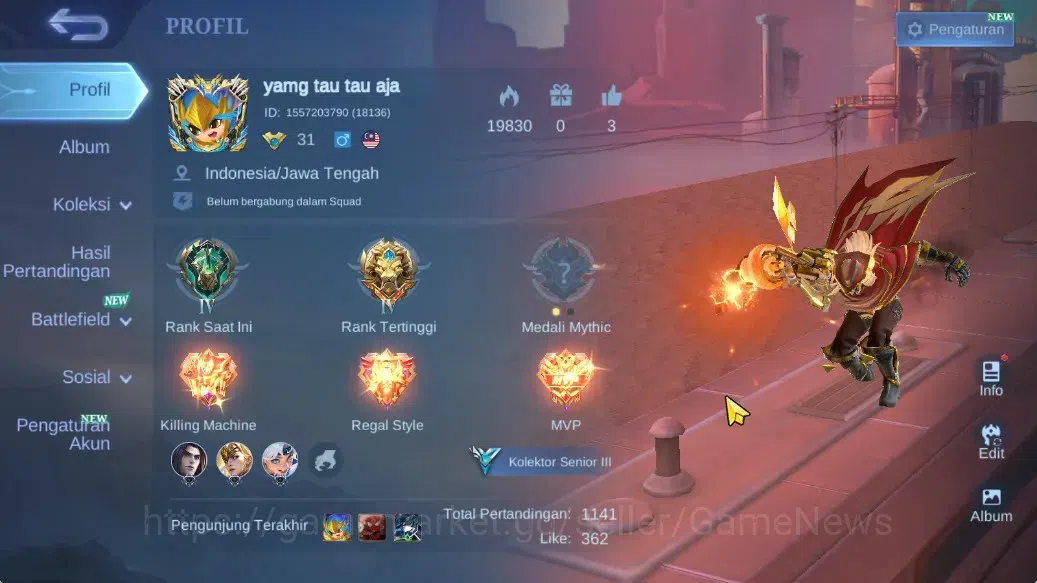 Mobile Legends: Bang Bang Accounts Hero 62|Skin 87|Myst(Lesley,Julian),Naruto Vale,Se image 2
