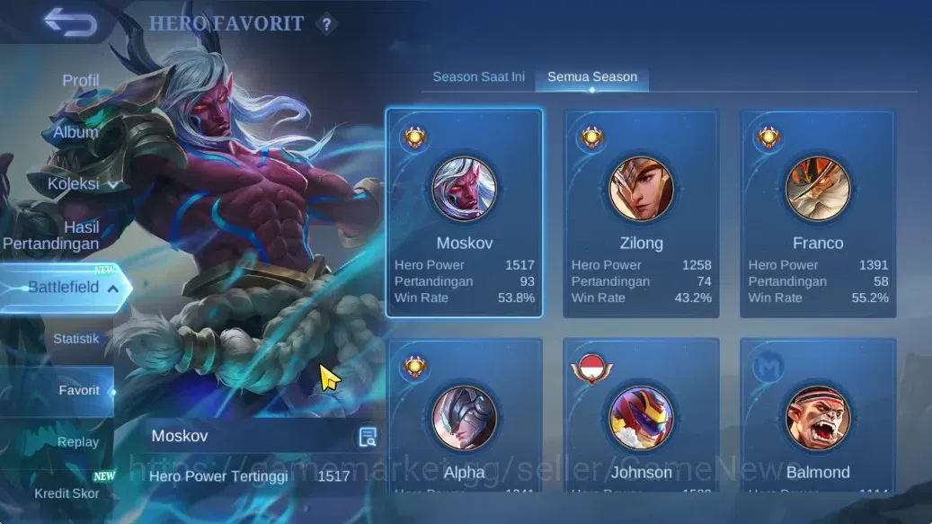 Mobile Legends: Bang Bang Accounts Hero 62|Skin 87|Myst(Lesley,Julian),Naruto Vale,Se image 5