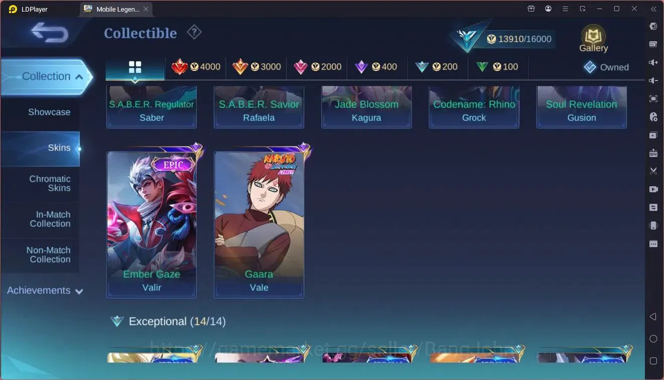 Mobile Legends: Bang Bang Accounts GLOBAL Hero 72 Skin 74|Epic Valir,Gusion,Kagura,Gr image 2