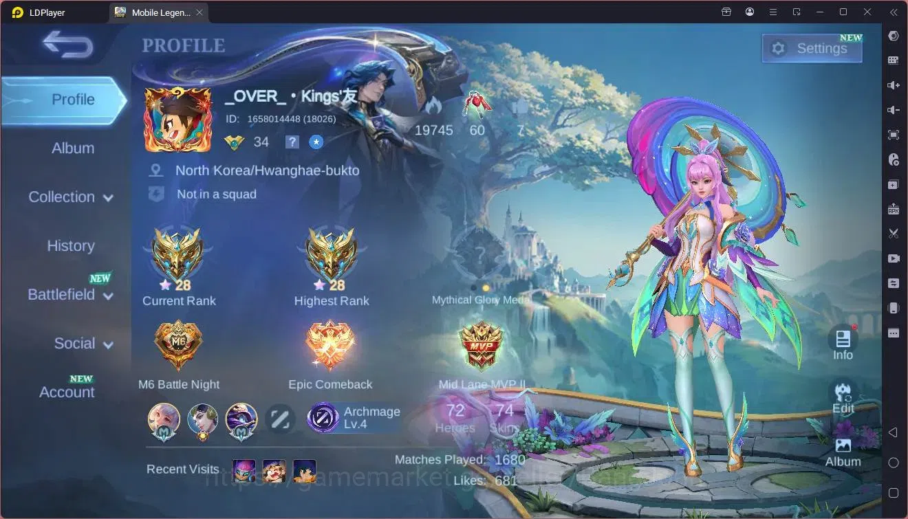 Mobile Legends: Bang Bang Accounts GLOBAL Hero 72 Skin 74|Epic Valir,Gusion,Kagura,Gr image 9