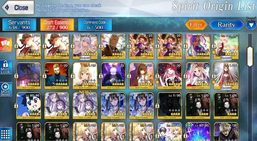 Fate-Grand Order Accounts NA Lv 128|6 limited ssr|Monte CristoNP2, PtolemaiosNP2, Space Ereshkigal, First Hassan|Log 10