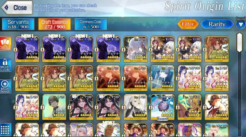 Fate-Grand Order Accounts NA Lv 128|6 limited ssr|Monte CristoNP2, PtolemaiosNP2, Space Ereshkigal, First Hassan|Log 11