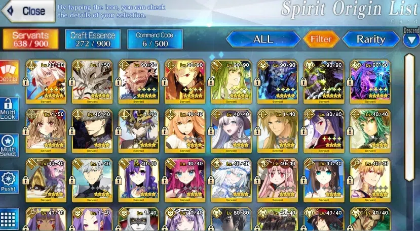 Fate-Grand Order Accounts NA Lv 128|6 limited ssr|Monte CristoNP2, PtolemaiosNP2, Space Ereshkigal, First Hassan|Log 13