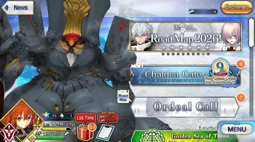 Fate-Grand Order Accounts NA Lv 128|6 limited ssr|Monte CristoNP2, PtolemaiosNP2, Space Ereshkigal, First Hassan|Log 14