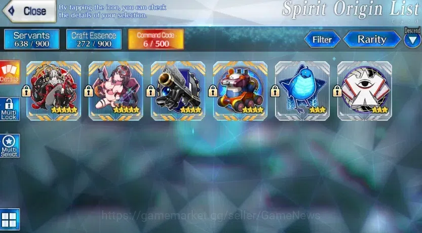 Fate-Grand Order Accounts NA Lv 128|6 limited ssr|Monte CristoNP2, PtolemaiosNP2, Space Ereshkigal, First Hassan|Log 9