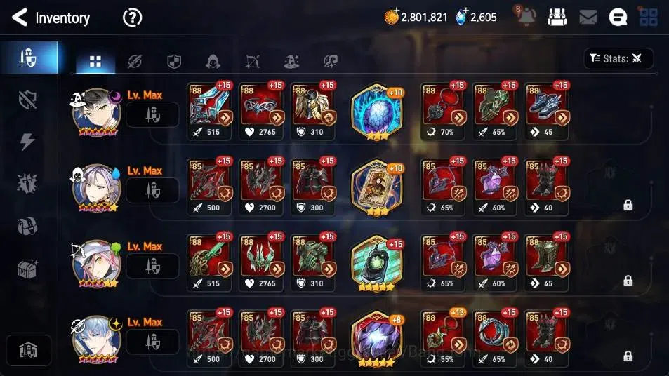 Epic Seven Accounts High-End Global Unverif | 3 ML(Zio,STaeyou,New Moon Luna)|PoH+Bless ON|SS 2.6K|Gold 2.8M|Stigma 4.3K|Log 11