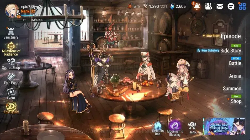 Epic Seven Accounts High-End Global Unverif | 3 ML(Zio,STaeyou,New Moon Luna)|PoH+Bless ON|SS 2.6K|Gold 2.8M|Stigma 4.3K|Log 2