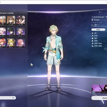 Honkai Star Rail Accounts Starter Asia|Starter|TL 14|2 Limited| Aventurine Waveflair,Archer +1 STD Char (Welt) |Male