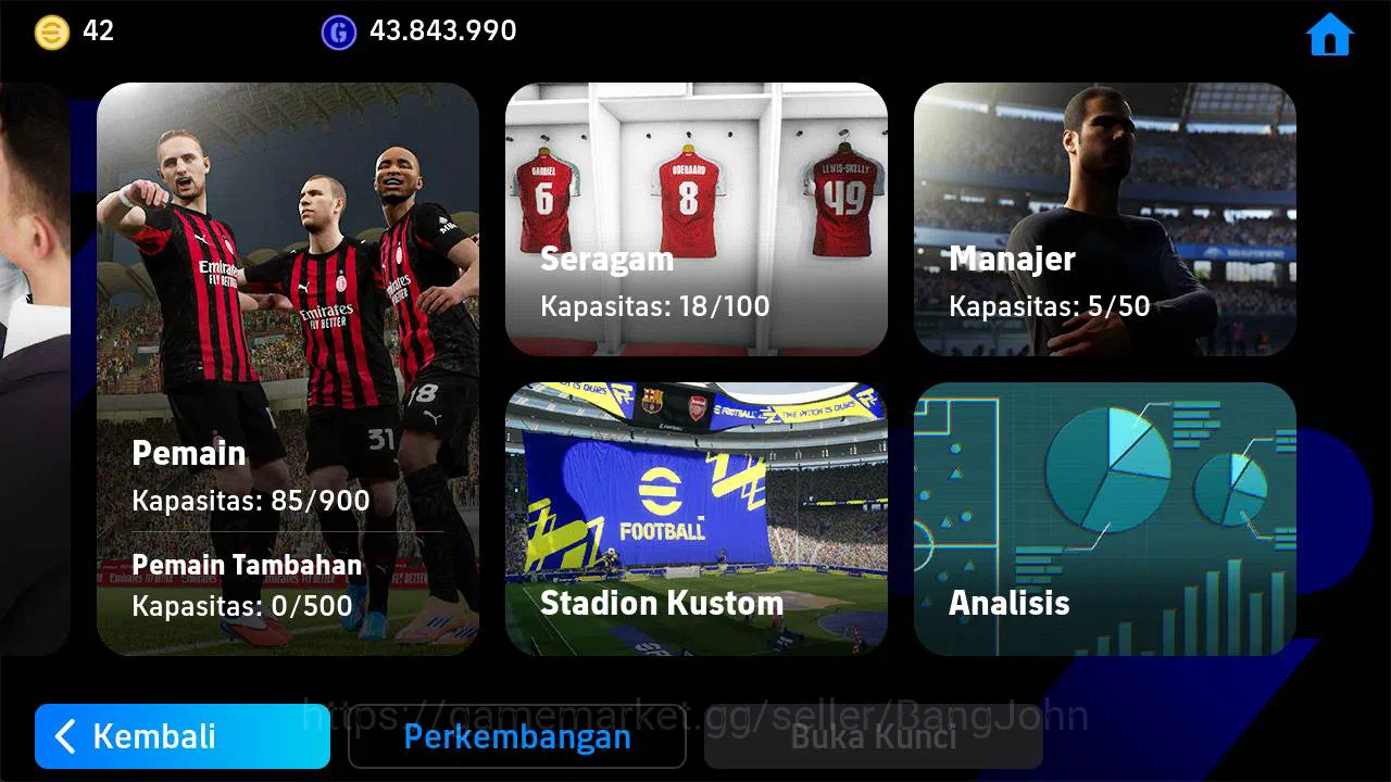 eFootball Accounts power 3222 | thuram epic, messi barca, van djik bi image 3