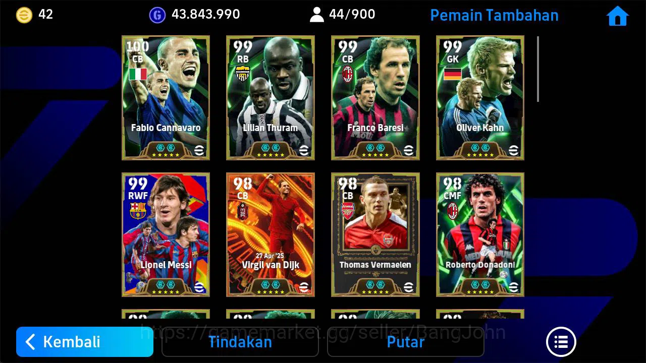 eFootball Accounts power 3222 | thuram epic, messi barca, van djik bi image 4
