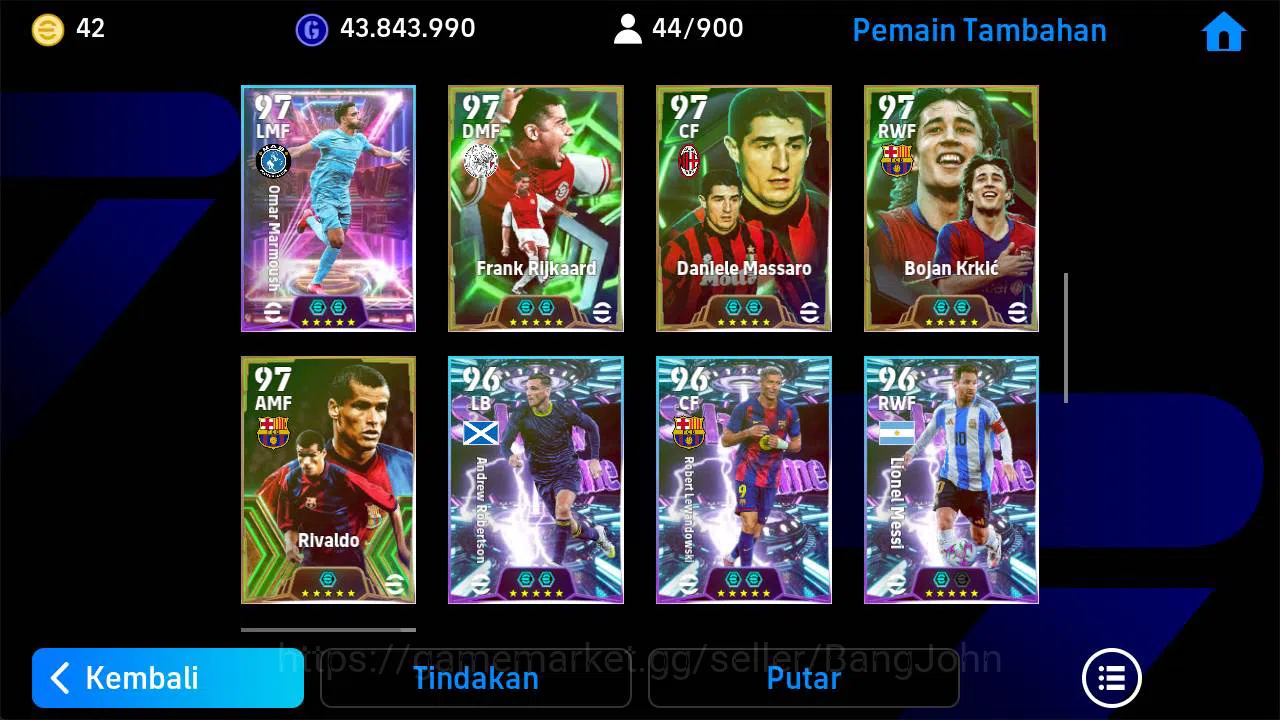 eFootball Accounts power 3222 | thuram epic, messi barca, van djik bi image 6