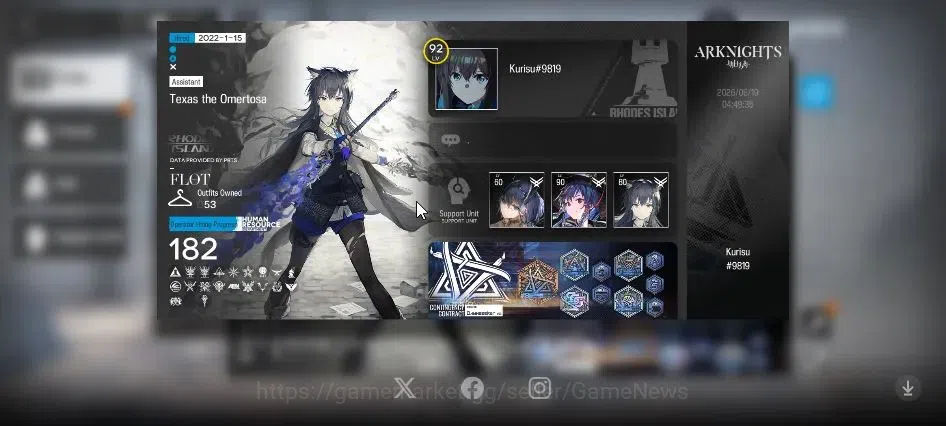 Arknights Accounts Lv 92|182 OP 53 Skin|6 Limited|CTH,Ling,STCH,Texas image 2
