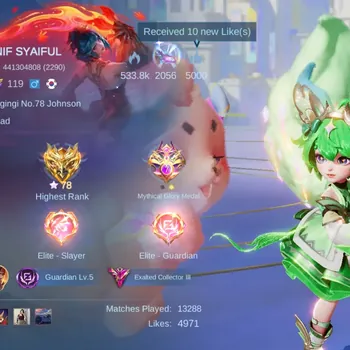 Mobile Legends: Bang Bang Accounts Collector |Hero 138|Skin 426|Exalted|Legend Gusion|Collector Natalia+Yi