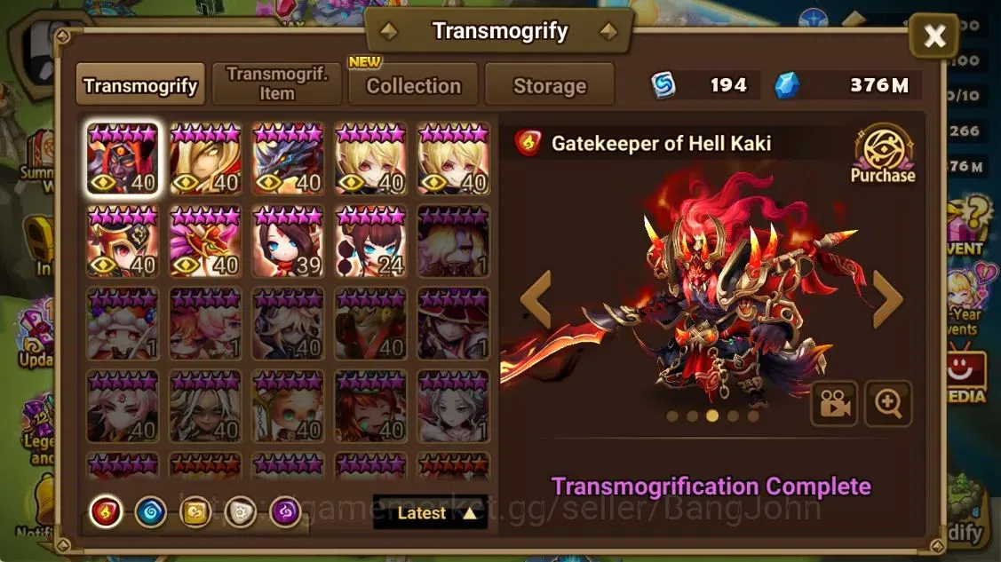 Summoners War: Sky Arena Accounts ASIA |LD 5[Trinity,Manannan,Kiki,Giselle,Brigitta] image 13