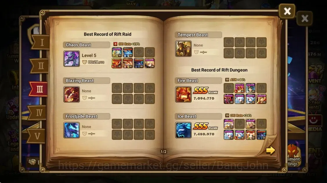 Summoners War: Sky Arena Accounts ASIA |LD 5[Trinity,Manannan,Kiki,Giselle,Brigitta] image 16