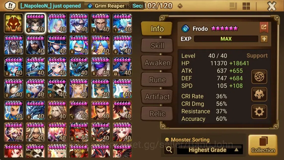 Summoners War: Sky Arena Accounts ASIA |LD 5[Trinity,Manannan,Kiki,Giselle,Brigitta] image 19