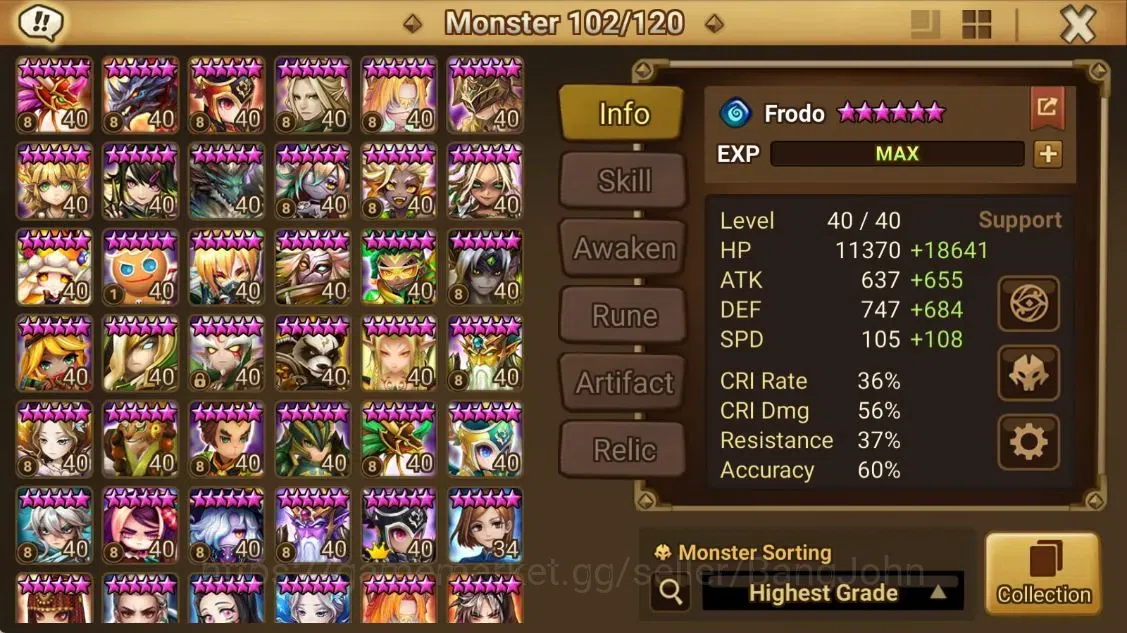 Summoners War: Sky Arena Accounts ASIA |LD 5[Trinity,Manannan,Kiki,Giselle,Brigitta] image 20