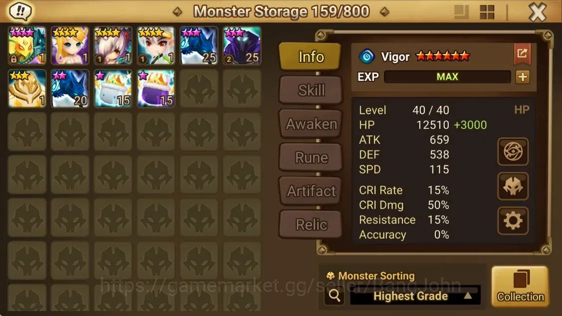 Summoners War: Sky Arena Accounts ASIA |LD 5[Trinity,Manannan,Kiki,Giselle,Brigitta] image 8