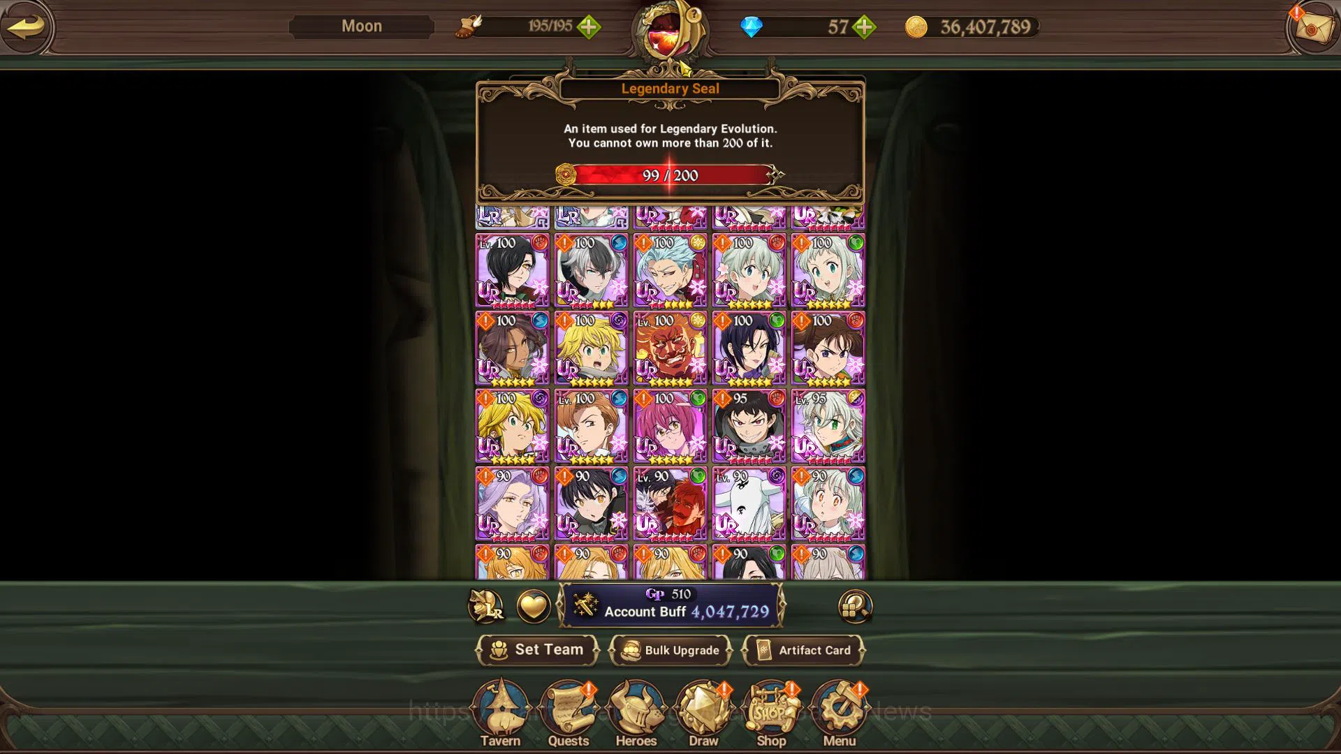 The Seven Deadly Sins: Grand Cross Accounts Midgame Asia|4M CC|99 LSeal|2 LR+9 UR+Collab Fire 3