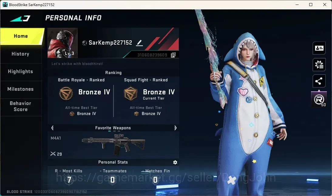 Blood Strike Accounts Rare Skin ASIA | 1 ETERNAL: M1887 Netherflame | 1 Legendary Gun | 1 Epic Name Changing Card |Check SS 1