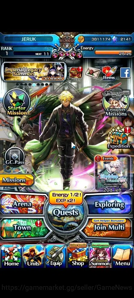 Grand Summoners Accounts End-Game Global|Rank 1|2141 CC|7 Ascend+1 TW (Summer Miyu,Last Miracle Isliid,Frieren+TW,War Hero 1