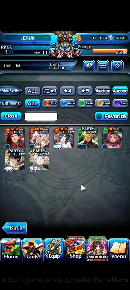 Grand Summoners Accounts End-Game Global|Rank 1|2141 CC|7 Ascend+1 TW (Summer Miyu,Last Miracle Isliid,Frieren+TW,War Hero 4