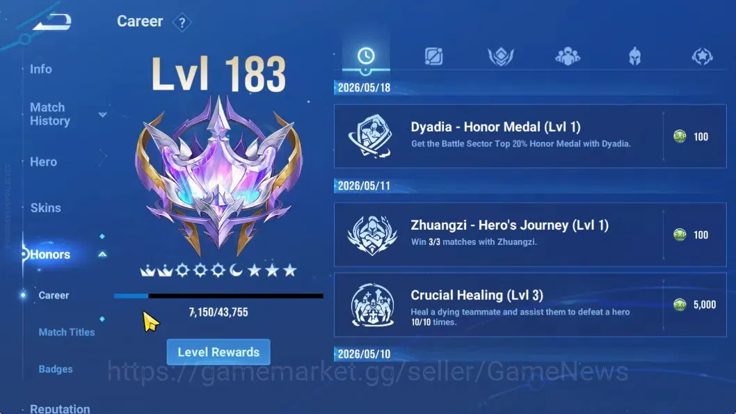 Honor of Kings Accounts Hero112 Skin286|2 Mythic(Diaochan,LuBu),2 Flawless image 6