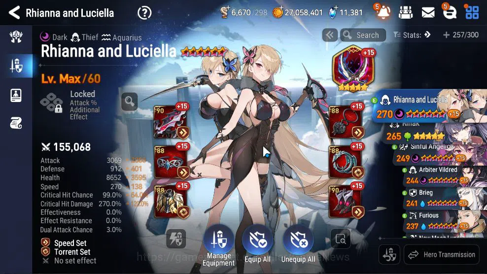 Epic Seven Accounts Mid-Tier GLOBAL Unverif|14 ML(Schol Nurse Yulha,Rhiana&Luc,LC Belona,Etc)+Ab Fumyr,Setsuka,Rinak|AUTO WB 17