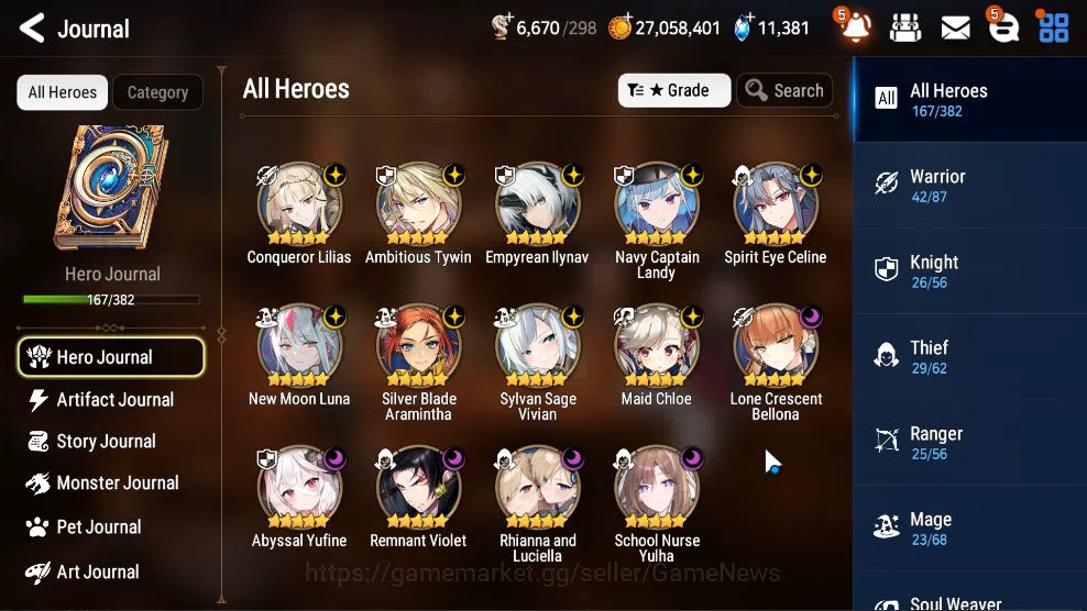 Epic Seven Accounts Mid-Tier GLOBAL Unverif|14 ML(Schol Nurse Yulha,Rhiana&Luc,LC Belona,Etc)+Ab Fumyr,Setsuka,Rinak|AUTO WB 5