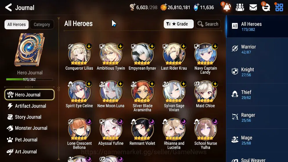 Epic Seven Accounts Mid-Tier GLOBAL Unverif|17 ML(Schol Nurse Yulha,Rhiana&Luc,NM Luna,Etc)+AB Fumyr,Setsuka,Rinak|AUTO WB 6